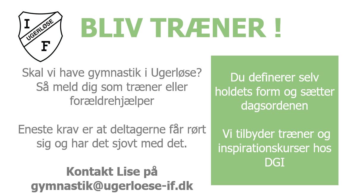 BLIV TRÆNER eller FORÆLDREHJÆLPER i UIF Gymnastik