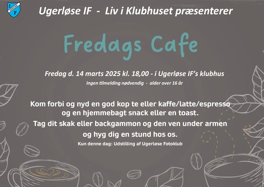 Fredags Cafe d. 14. marts 2025